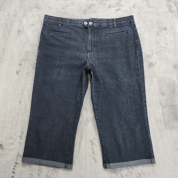 Vintage 90s BandolinoBlu Jeans Womens 10 Blue Stretch Denim Mid Rise Crop Capri - Picture 1 of 13
